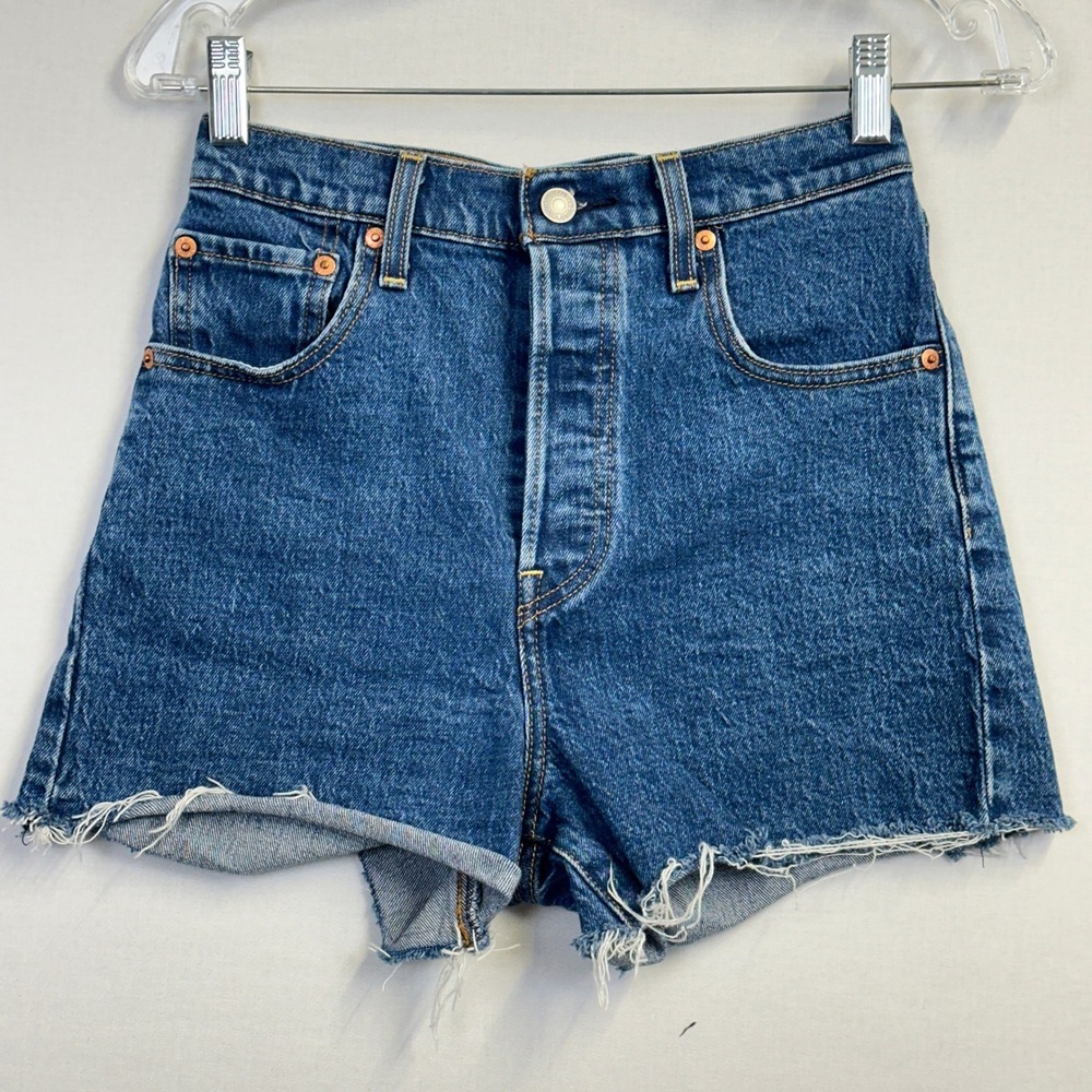 Levi's 501 Original Denim Cut Off Shorts Blue Women's W26